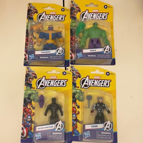 Marvel Other - Marvel Avengers Action Figure Set - Thanos, Hulk, Black Panther, Thor